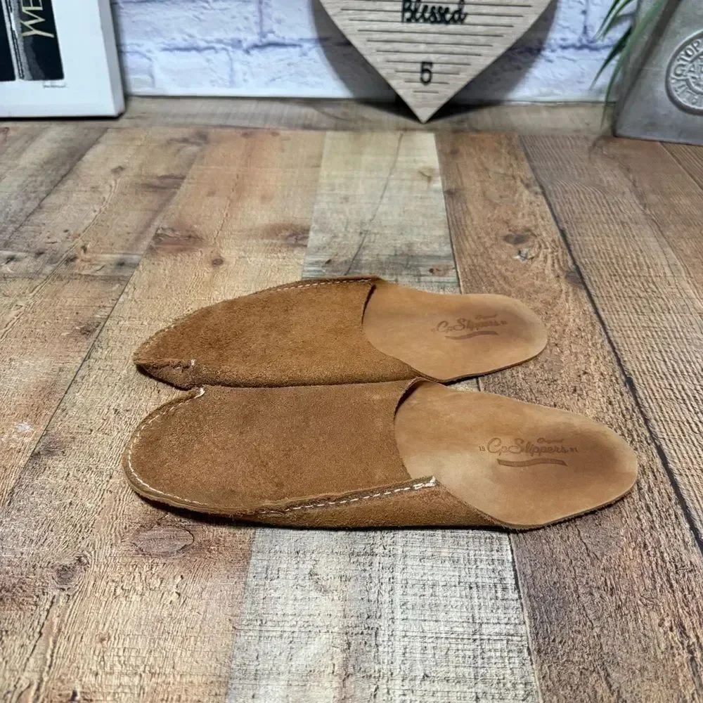 CP Slippers Minimalist Tan Leather Slippers Pre owned good condition